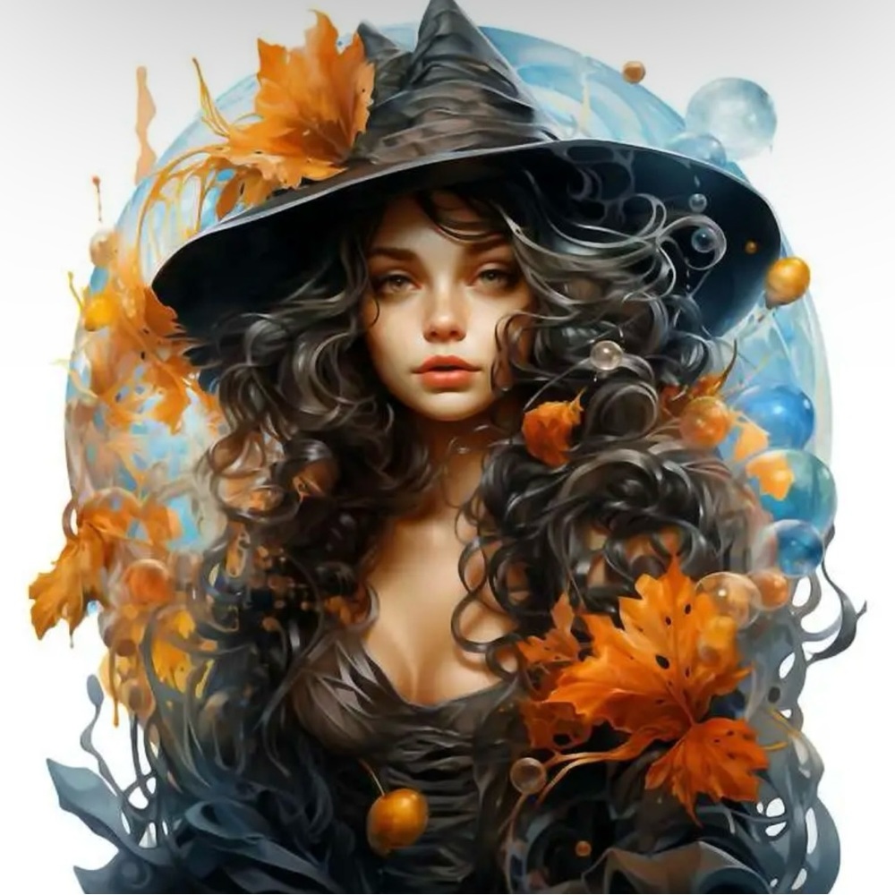 Eye Catching‎ Charming Witch Enchanted Hat, Heat Transfer Sticker Appliqué